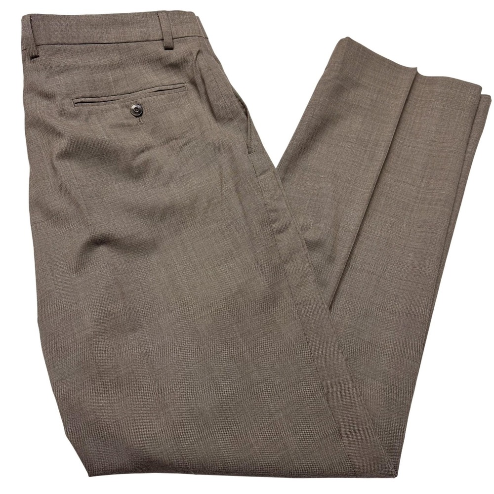 Jos A Bank 1905 Dress Pants Mens 36x30 Brown Wool BRRR Comfort Stretch Summer